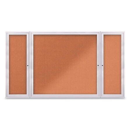 United Visual Products Indoor Enclosed Combo Board, 48"x36", Gold Frame/Grey & Surf UVCB4836G-GREY-SURF